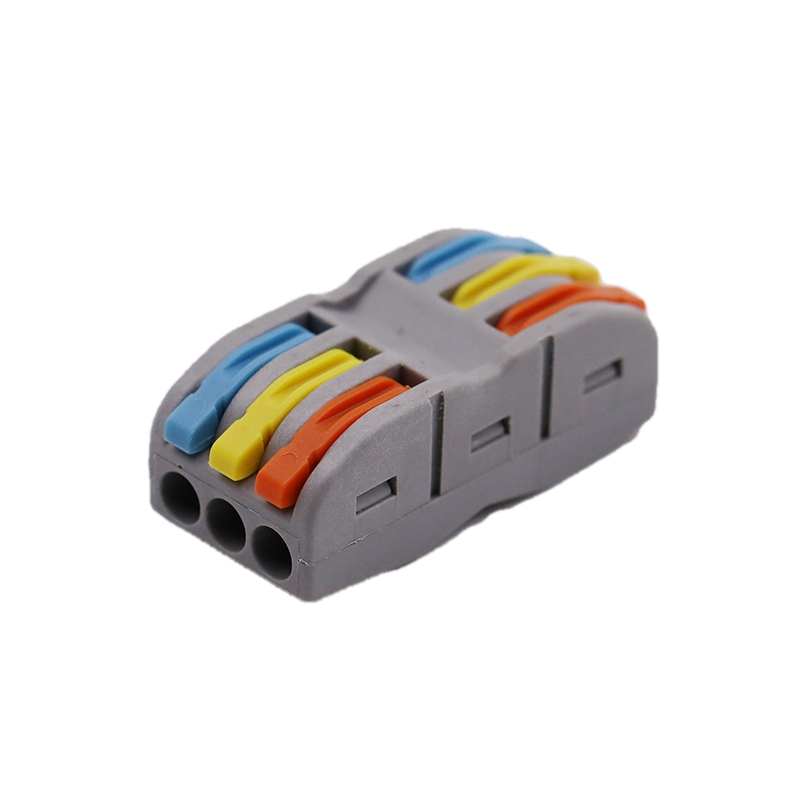 Conector de fio rápido eletrônico colorido 32A 3 entradas 3 saídas