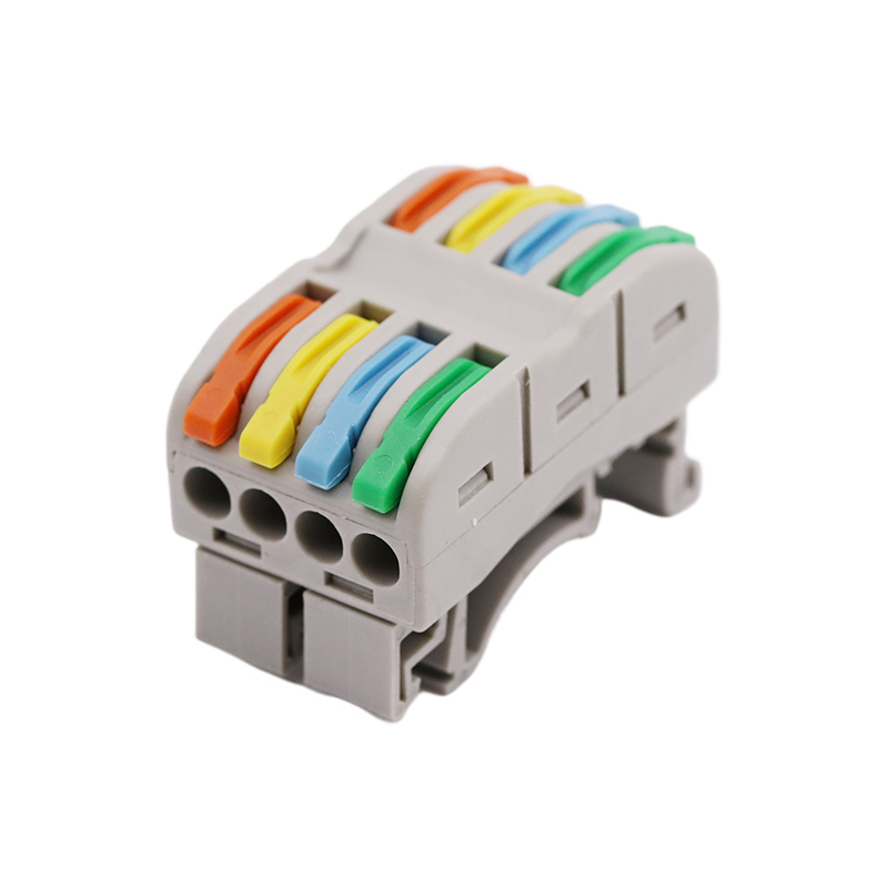 Conector rápido para terminal em trilho DIN colorido 4 entradas 4 saídas